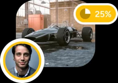 Race car with 25% ownership