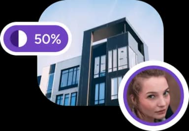 Modern building with 50% ownership